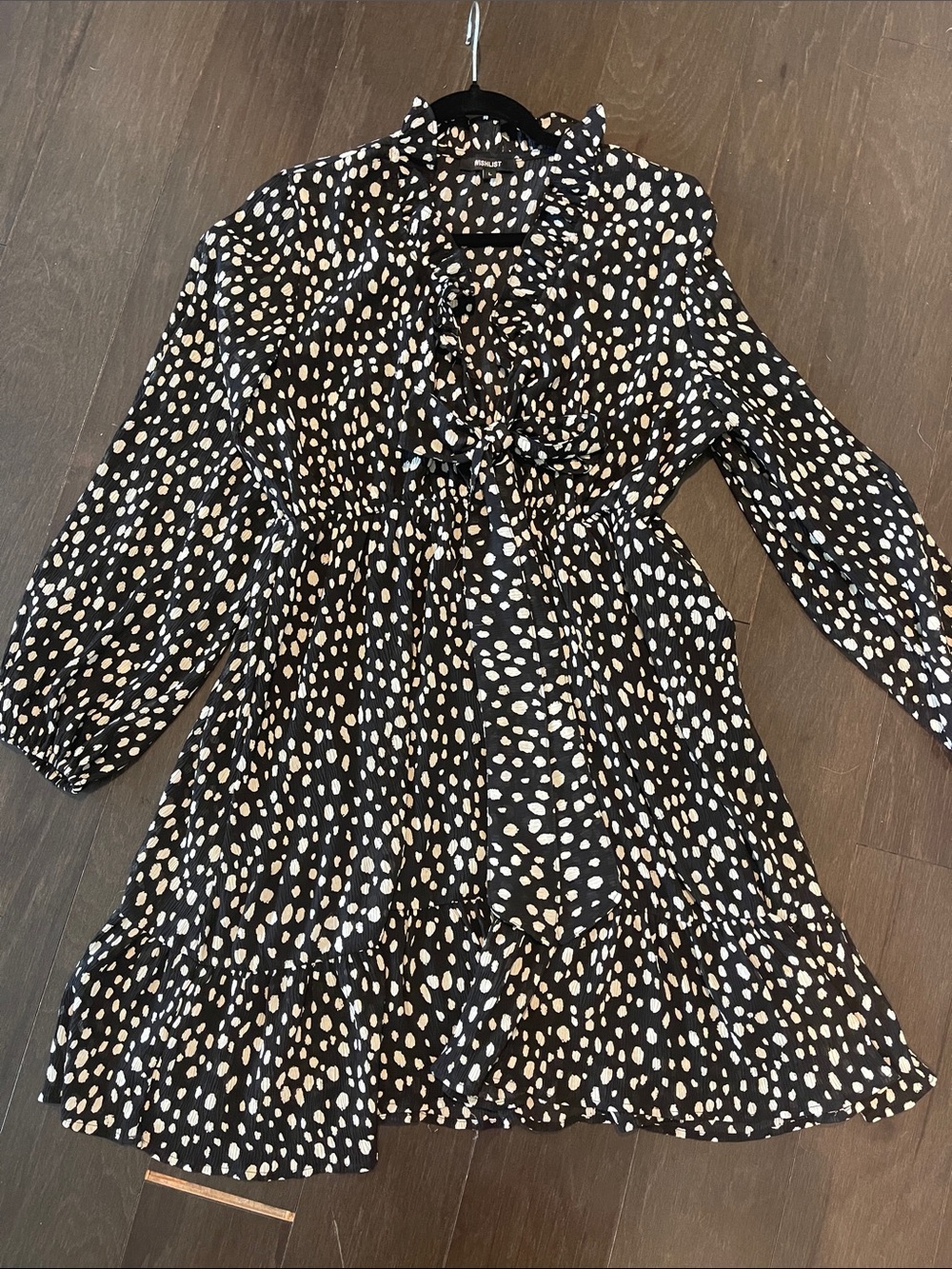 Wishlist Black and white Polka Dot Ruffle Dress